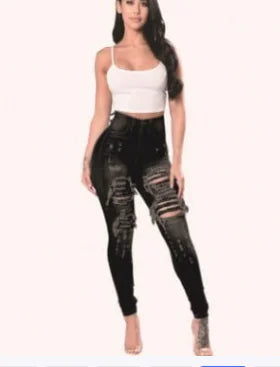 Chic Ripped High-Waist Jeans