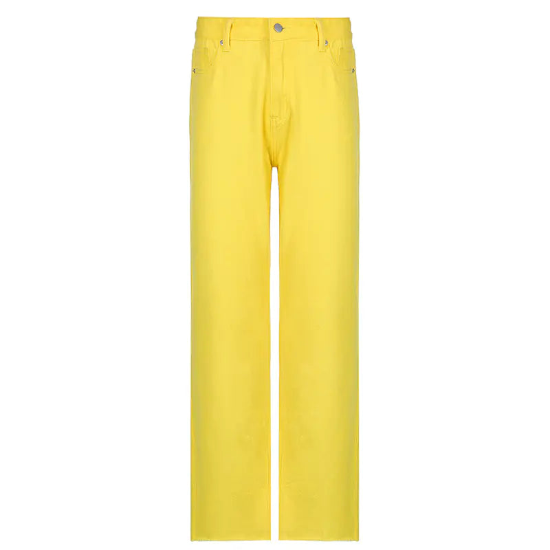 Chic High-Waist Color Pop Jeans