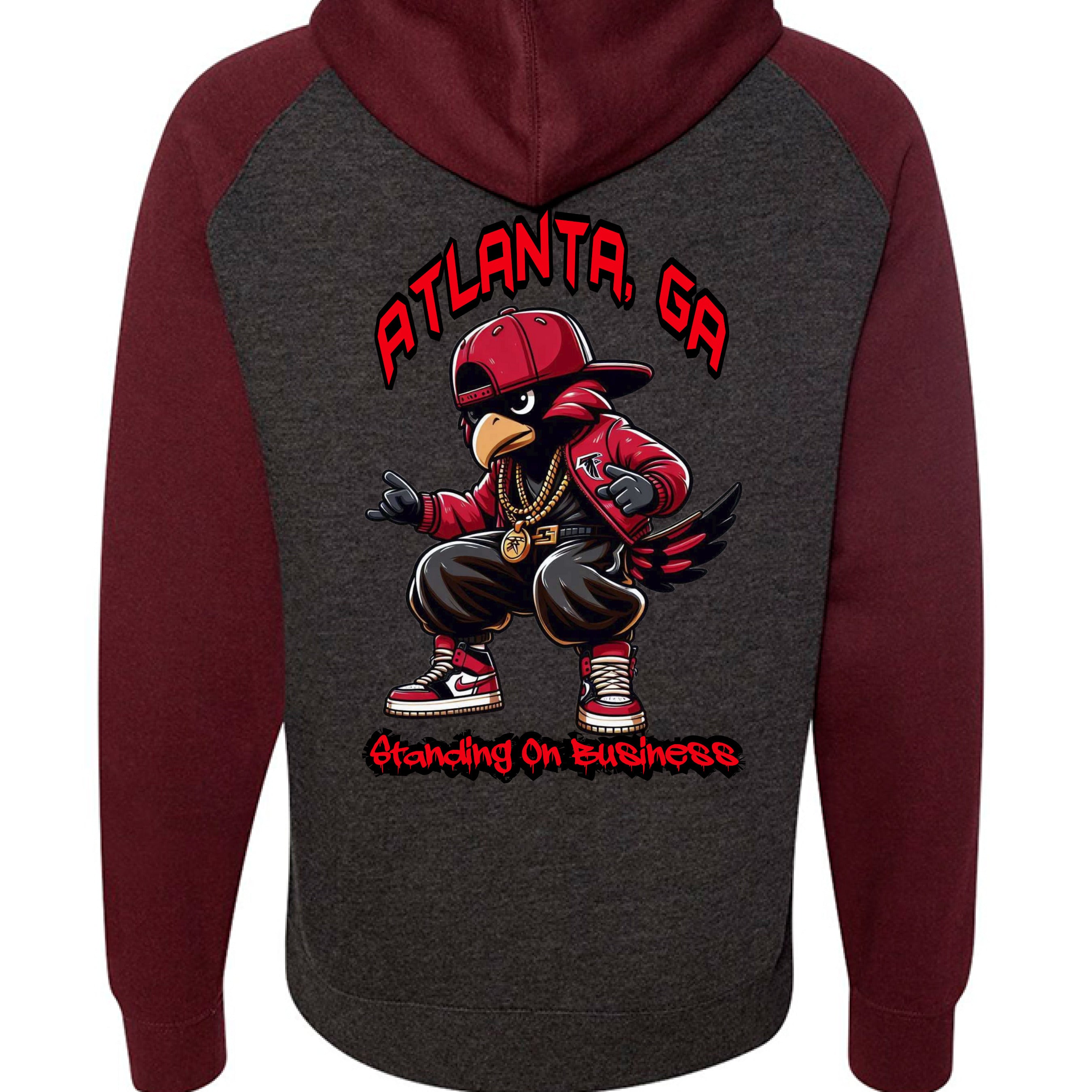 Charcoal Heather/ Burgundy Heather - BACK